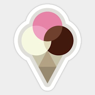 Neapolitan Ice Cream Cone Sticker